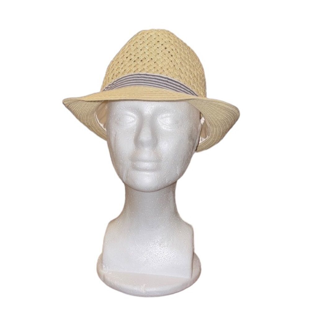 NWT INC International Concepts fedora blue white ribbon hat